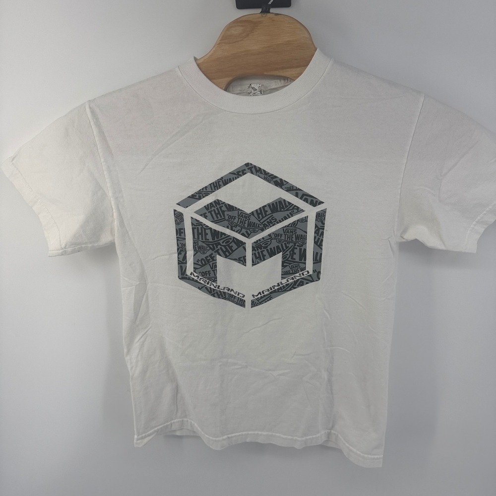 Vans Mainland Off The Wall Graphic T-Shirt White Mens Size M Alstyle Y2K Skater